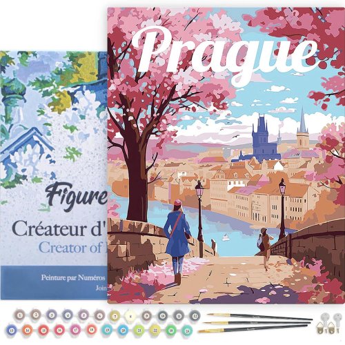 Malování podle čísel - VINTAGE ROZKVETLÁ PRAHA na rámu 40 x 50 cm - FA10263-Y-02.jpg