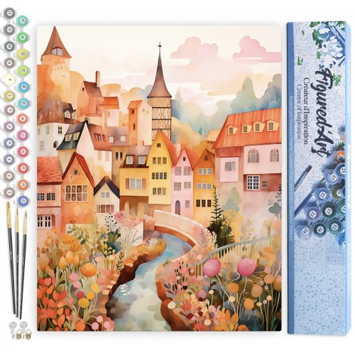 Malování podle čísel - KOUZELNÁ JANTAROVÁ VESNICE bez rámu 40 x 50 cm - FA10517-02.jpg