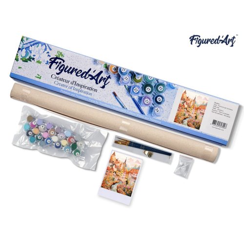 Malování podle čísel - KOUZELNÁ JANTAROVÁ VESNICE bez rámu 40 x 50 cm - FA10517-05.jpg