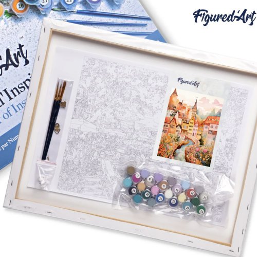 Malování podle čísel - KOUZELNÁ JANTAROVÁ VESNICE na rámu 40 x 50 cm - FA10517-Y-05.jpg