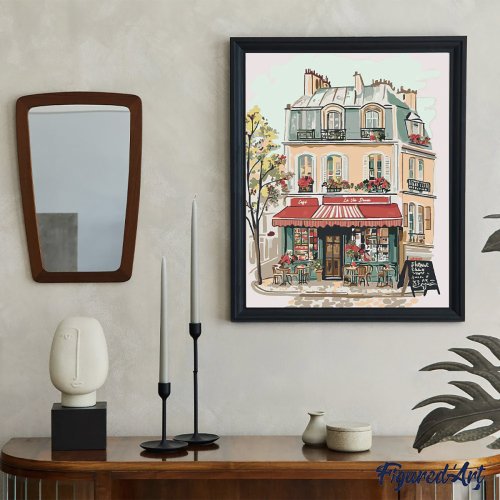 Malování podle čísel - PŘÍJEMNÁ KAVÁRNA bez rámu 40 x 50 cm