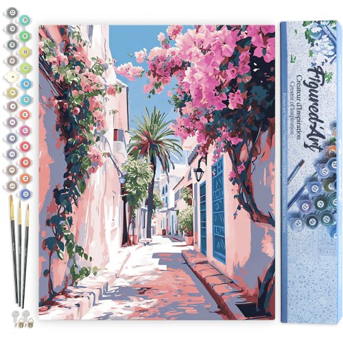 Malování podle čísel - ROZKVETLÁ ULIČKA bez rámu 40 x 50 cm - FA10545-02.jpg