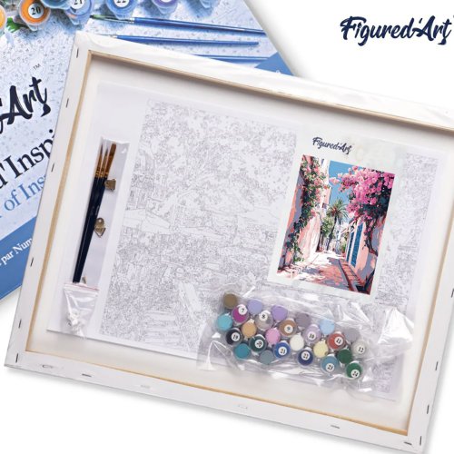 Malování podle čísel - ROZKVETLÁ ULIČKA na rámu 40 x 50 cm - FA10545-Y-05.jpg