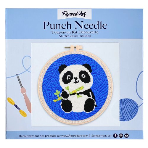 Vyšívání dutou jehlou sada - BABY PANDA 20x20 cm kulatý rám - CCX293_01.jpg