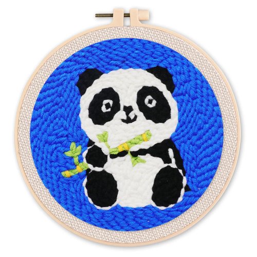 Vyšívání dutou jehlou sada - BABY PANDA 20x20 cm kulatý rám - CCX293_02.jpg