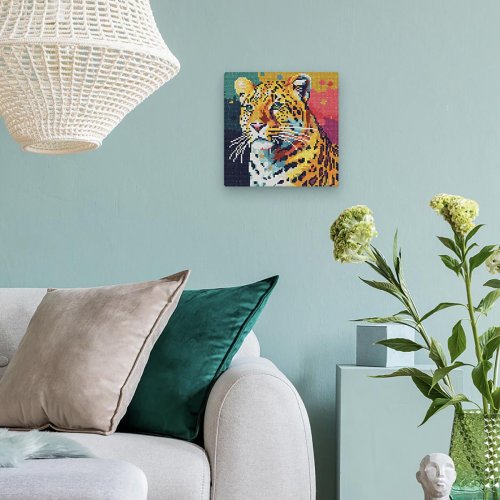 Mini diamantové malování - LEOPARD POP ART 25 x 25 cm bez rámu