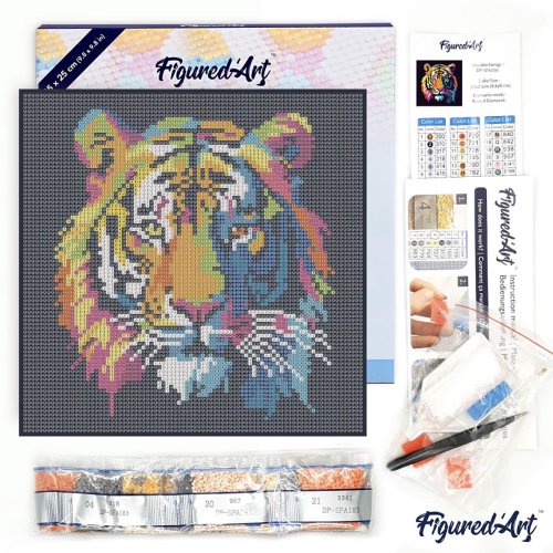 Mini diamantové malování - TYGR POP ART 25 x 25 cm na rámu - DP-SFA096-Y-14.jpg