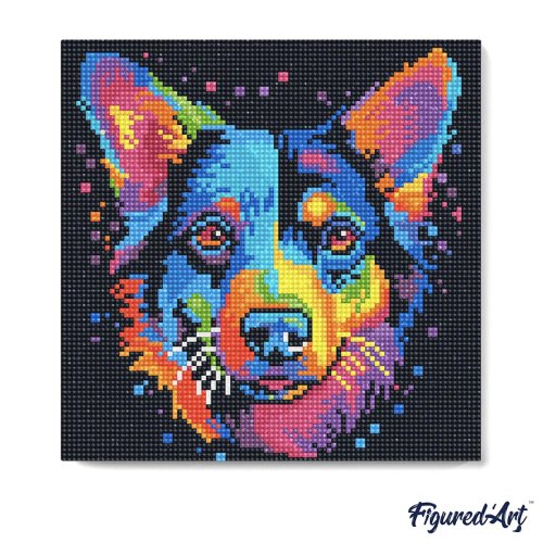 Mini diamantové malování - BAREVNÝ PES POP ART 25 x 25 cm bez rámu - DP-SFA098-13.jpg