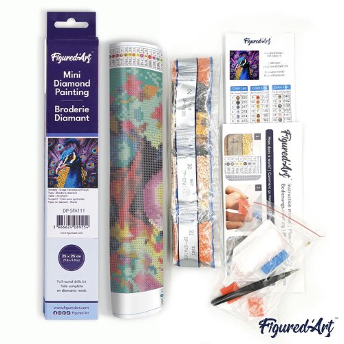 Mini diamantové malování - KRÁSNÝ PÁV bez rámu 25 x 25 cm - DP-SFA186-14.jpg