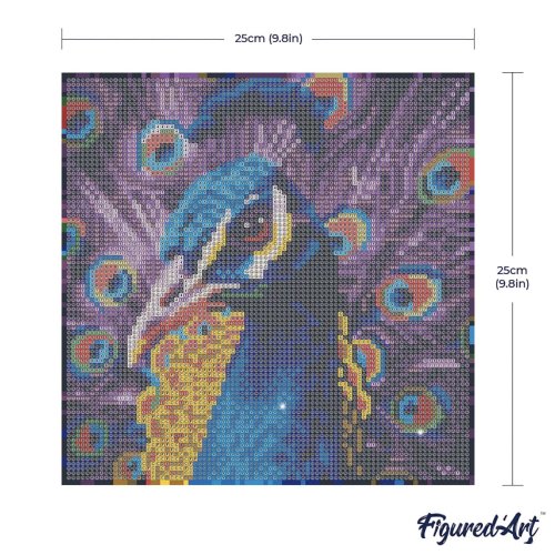 Mini diamantové malování - KRÁSNÝ PÁV na rámu 25 x 25 cm - DP-SFA186-Y-15.jpg