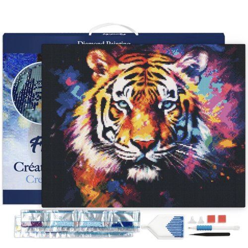 Diamantové malování -  BAREVNÝ TYGR 40 x 50 cm na rámu - DP-FA10191-Y-02.jpg