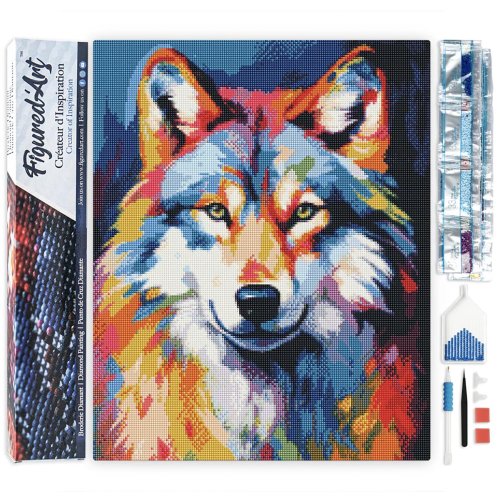 Diamantové malování - BAREVNÝ VLK 40 x 50 cm bez rámu - DP-FA10210-02.jpg