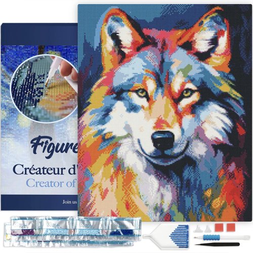 Diamantové malování - BAREVNÝ VLK 40 x 50 cm na rámu - DP-FA10210-Y-02.jpg