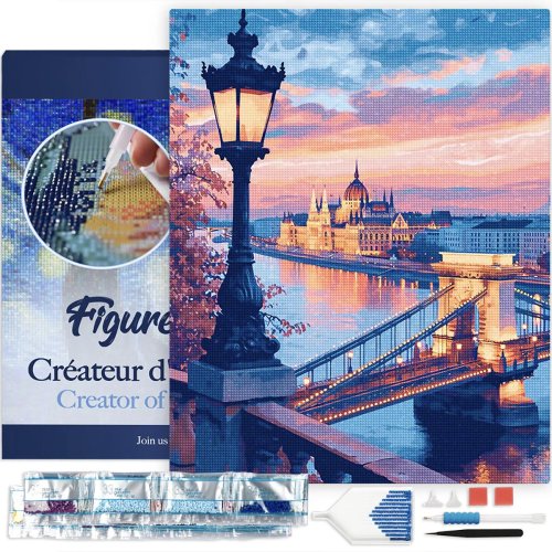 Diamantové malování -  BUDAPEŠŤ ZA SOUMRAKU 40 x 50 cm na rámu - DP-FA10253-Y-02.jpg