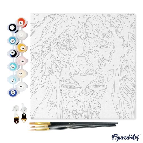 Mini malování podle čísel - LEV POP ART 20 x 20 cm na rámu - SFA086-04.jpg