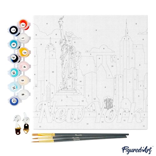 Mini malování podle čísel - Travel Poster NEW YORK SOCHA SVOBODY 20 x 20 cm na rámu - SFA130-Y_3.jpg