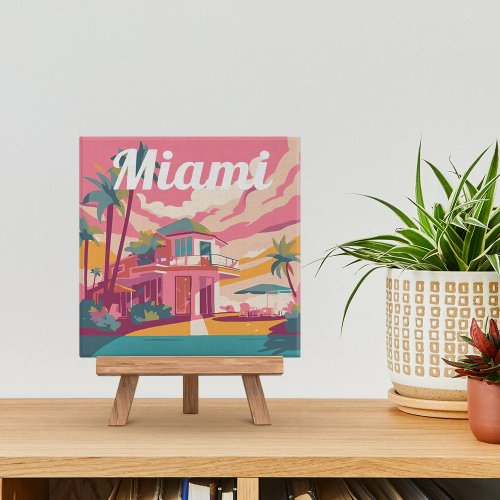 Mini malování podle čísel - Travel Poster MIAMI 20 x 20 cm na rámu - SFA133-Y_2.jpg