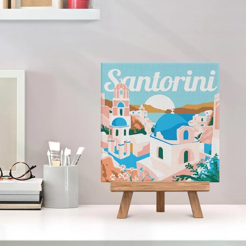 Mini malování podle čísel - Travel Poster VÝCHOD SLUNCE SANTORINI 20 x 20 cm na rámu - SFA137-Y_2.jpg