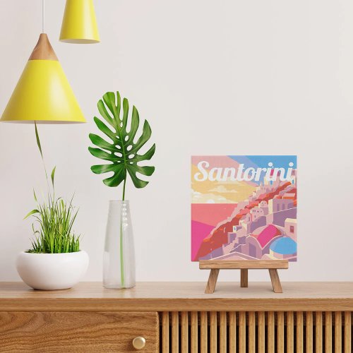 Mini malování podle čísel - Travel Poster ZÁPAD SLUNCE SANTORINI 20 x 20 cm na rámu - SFA138-Y_2.jpg