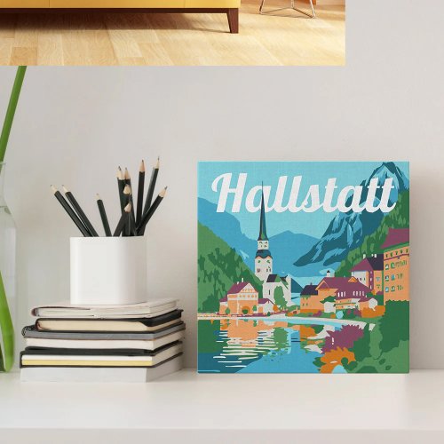 Mini malování podle čísel - Travel Poster HALLSTADT 20 x 20 cm na rámu - SFA141-Y_2.jpg