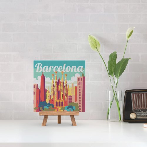 Mini malování podle čísel - Travel Poster BARCELONA 20 x 20 cm na rámu - SFA145-Y_2.jpg
