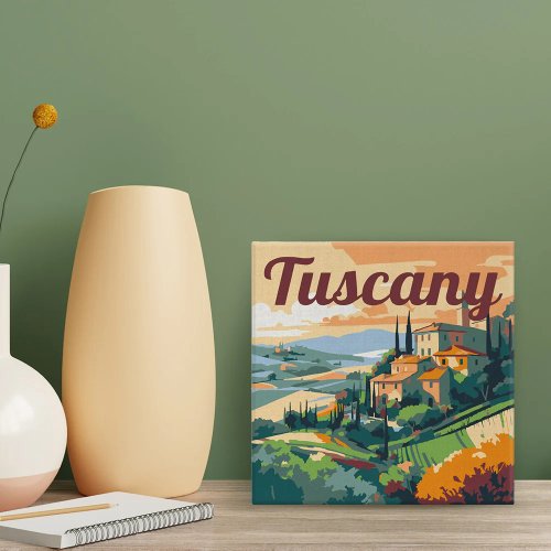Mini malování podle čísel - Travel Poster TOSKÁNSKÉ LÉTO 20 x 20 cm na rámu - SFA149-Y_2.jpg