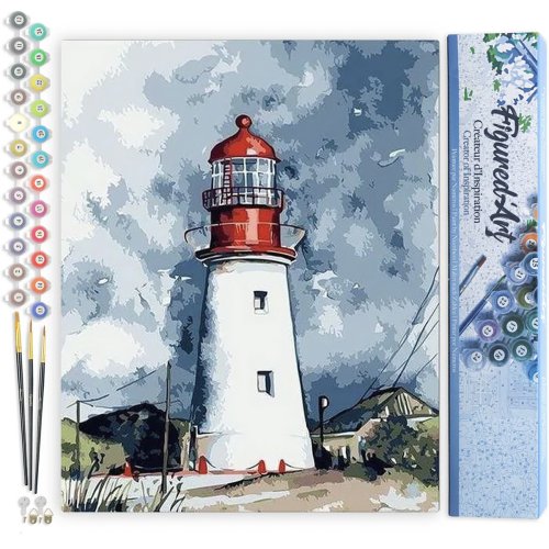 Malování podle čísel - MAJÁK POD ZAMRAČENOU OBLOHOU bez rámu 40 x 50 cm - PN1858-02.jpg