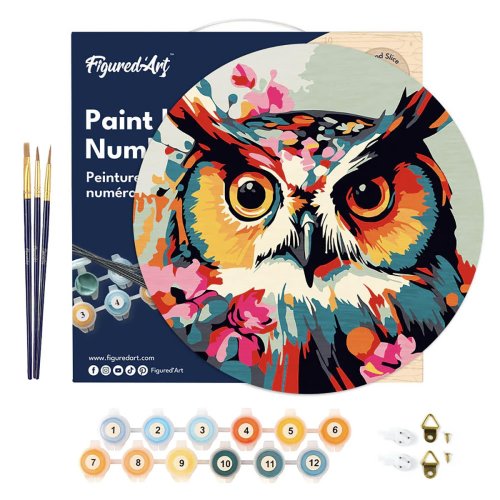 Malování podle čísel na dřevu - SOVA  průměr 30 cm - RFA021_03.jpg
