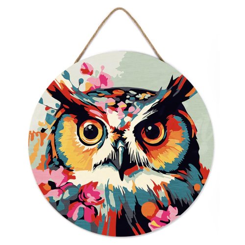 Malování podle čísel na dřevu - SOVA  průměr 30 cm - RFA021_06.jpg