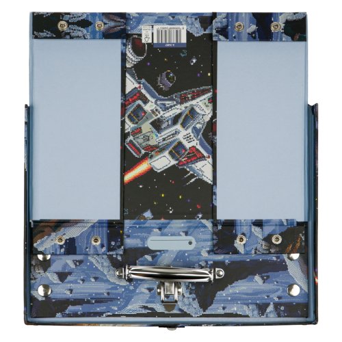 Skládací školní kufřík BAAGL Pixel Space s kováním - obrázek