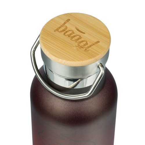 Termoláhev s bambusovým víčkem BAAGL Gradient červeno-černá 500 ml - obrázek