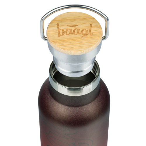 Termoláhev s bambusovým víčkem BAAGL Gradient červeno-černá 500 ml - obrázek