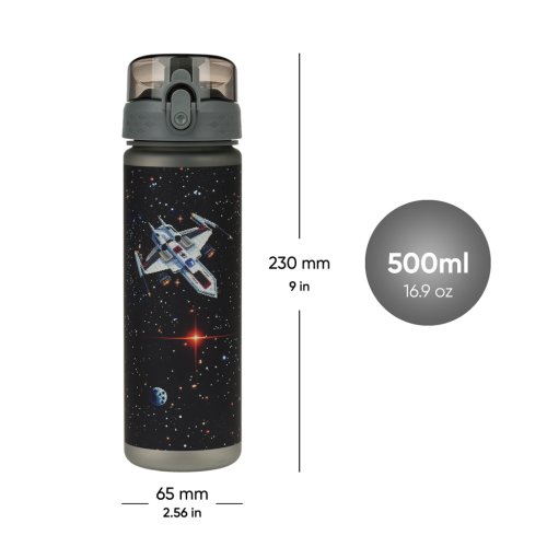 Tritanová láhev na pití BAAGL Pixel Space 500 ml - obrázek