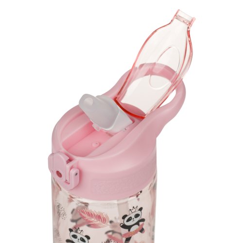 Tritanová láhev na pití s brčkem BAAGL Panda 500 ml - obrázek