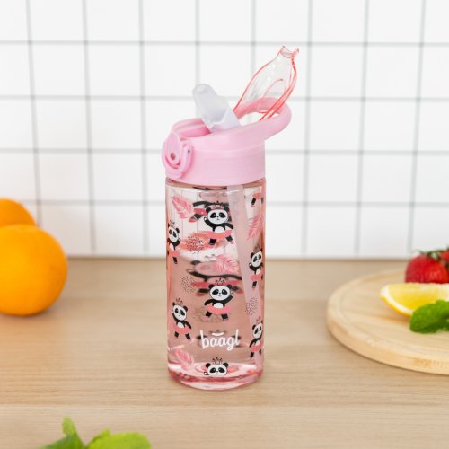 Tritanová láhev na pití s brčkem BAAGL Panda 500 ml - obrázek