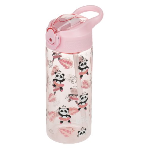 Tritanová láhev na pití s brčkem BAAGL Panda 500 ml