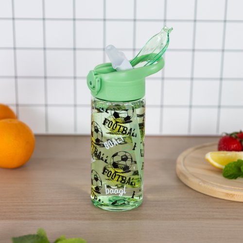 Tritanová láhev na pití s brčkem BAAGL Fotbal 500 ml - obrázek