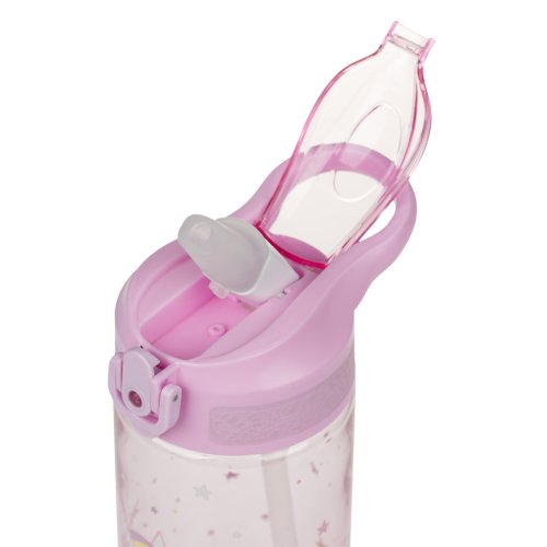 Tritanová láhev na pití s brčkem BAAGL Rainbow Unicorn 500 ml - obrázek