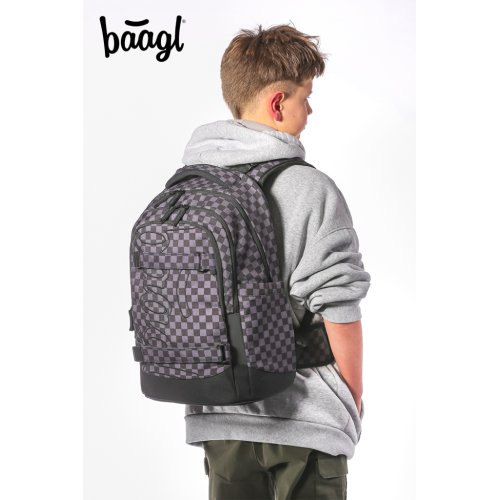 Školní set BAAGL Skate max SKA šedá - batoh, penál, sáček - obrázek