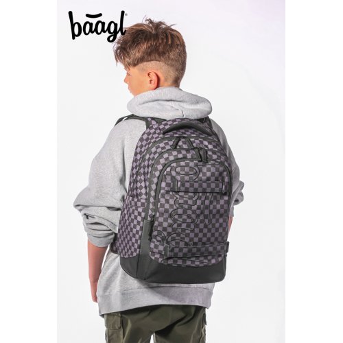 Školní set BAAGL Skate max SKA šedá - batoh, penál, sáček - obrázek