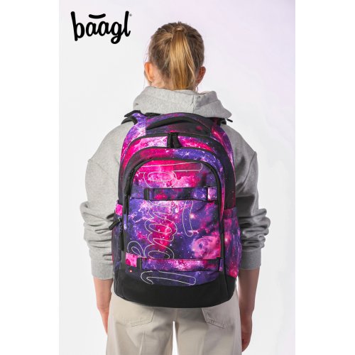 Školní set BAAGL Skate max Galaxy - batoh, penál, sáček - obrázek