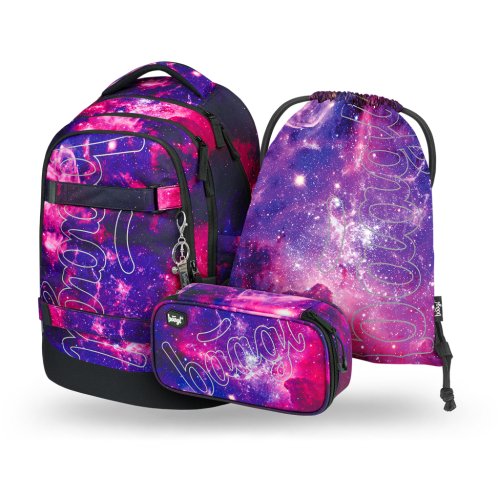 Školní set BAAGL Skate max Galaxy - batoh, penál, sáček