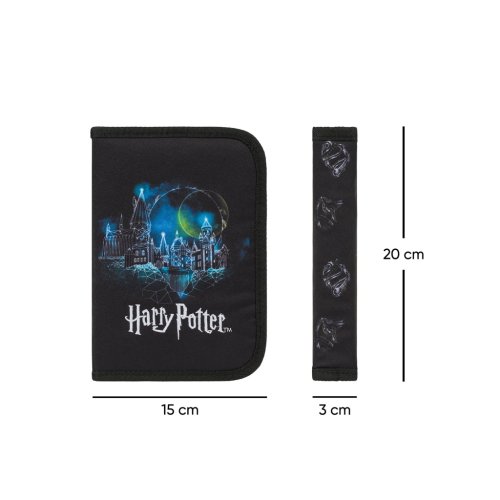 Školní penál jednopatrový BAAGL Harry Potter Bradavice Lumos - obrázek