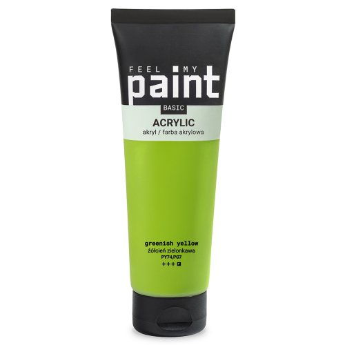 Akrylová barva FeelMyPaint 120 ml ZELENOŽLUTÁ - certifikace o bezpečnosti dětských hraček