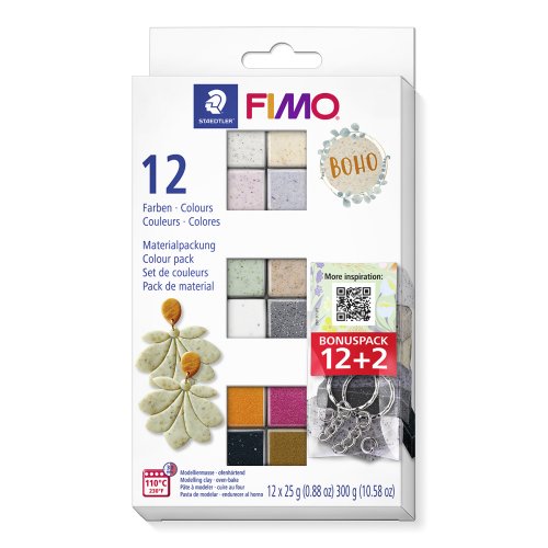FIMO Efekt BOHO COLOR sada 12 barev 25 g + PROMO PRSTENY