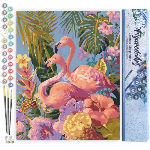 Malování podle čísel - DVA PLAMEŇÁCI 40 x 50 cm bez rámu - FA10621-02.jpg