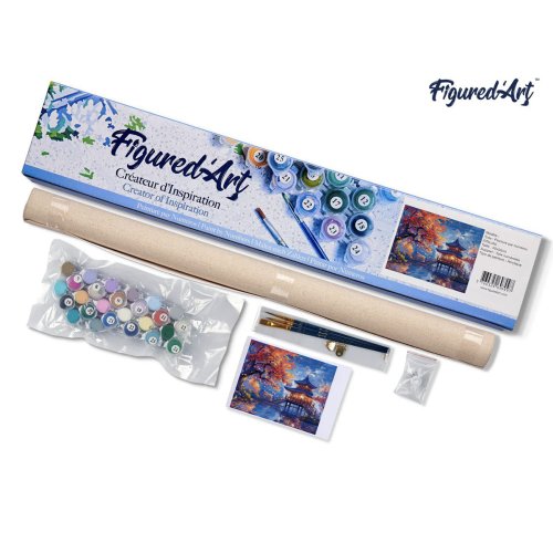 Malování podle čísel - PAGODA ZA PODZIMNÍ NOCI bez rámu 40 x 50 cm - FA10553-05.jpg