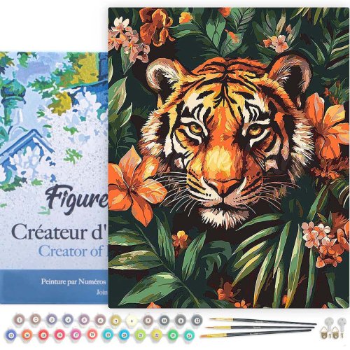 Malování podle čísel - TROPICKÝ TYGR 40 x 50 cm na rámu - FA10622-Y-02.jpg