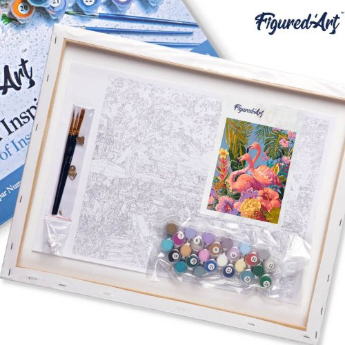 Malování podle čísel - DVA PLAMEŇÁCI 40 x 50 cm na rámu - FA10621-Y-05.jpg