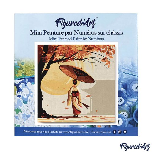 Mini malování podle čísel - GEJŠA NA PROCHÁZCE 20 x 20 cm na rámu - SFA309-Y-03.jpg